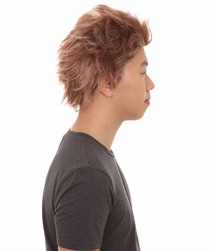 ハロウィンパーティー プレミアム 男性用 H-2502 ブラウン ショート ウィッグ