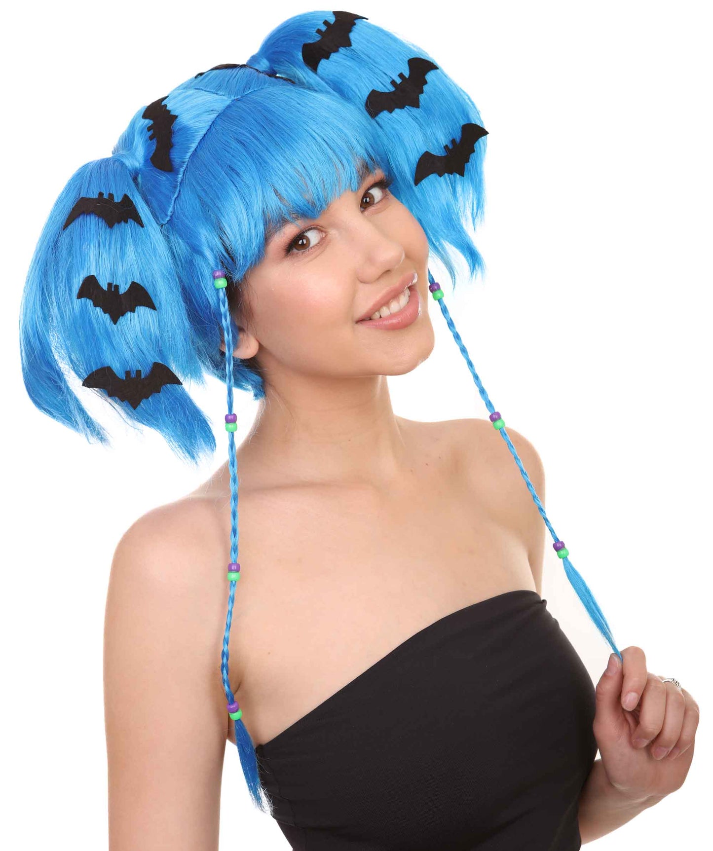 Wigs2you ハロウィンパーティープレミアム レディース H-703 バットエンジェルウィッグ ロイヤルブルー色