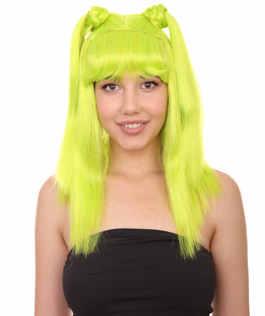 ハロウィンパーティー プレミアム 女性用 H-2837 ライム トワイスト ウィッグ