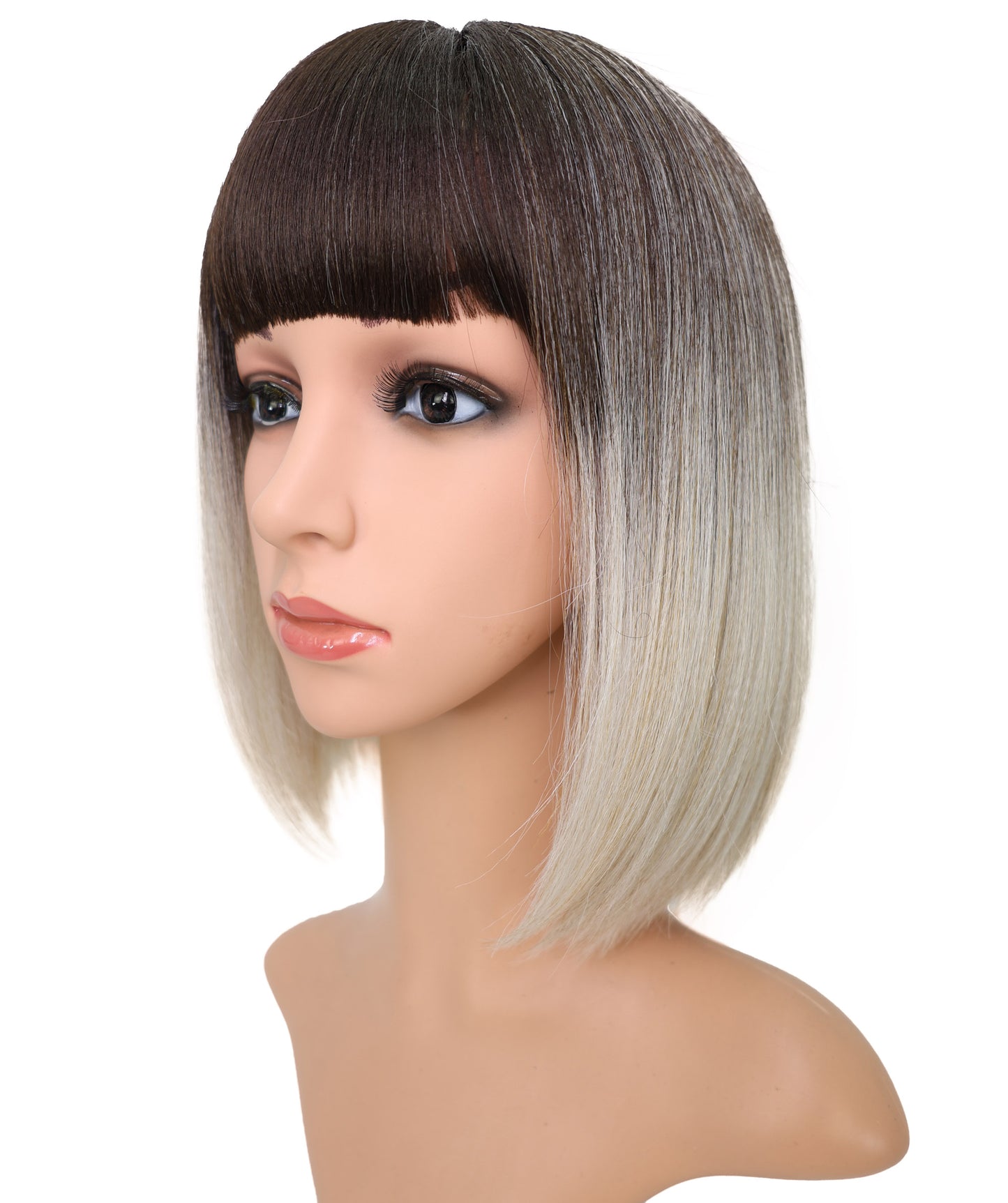 Wigs2you WS-2019 ファッション ウィッグ _ 耐熱ライトホワイトブラウン 12インチ キャップレス