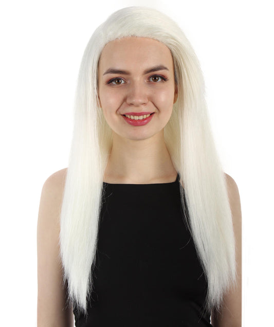 女性用ロングストレートサイドパートコスプレウィッグ ホワイト H-5220_19 ファンシースタイル プレミアムハロウィンパーティーウィッグコレクション