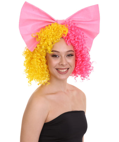 Wigs2you ハロウィンパーティープレミアムレディース H-1832 華やかに見えるオーストラリアンシンガーシア カーリーウィッグ ピンクリボン付き