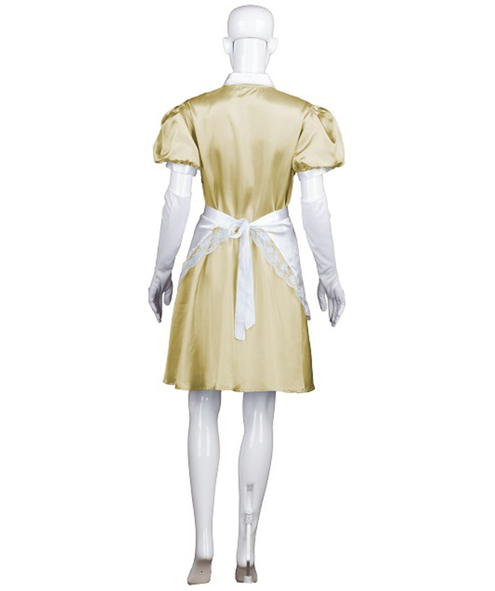 大人用女性の JCO-328_5 フレンチエプロンメイド制服 ゴールド コスプレコスチューム
