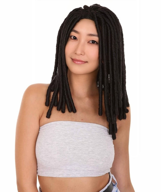 Wigs2youハロウィンパーティープレミアムレディースH-1944 美しい見た目のロングブラックドレッドロックウィッグ