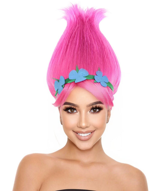 Wigs2you ハロウィン パーティー プレミアム レディース H-1448 着けやすい 快適なフィット感 コスプレウィッグ ポピートロールズ スタイル ピンクカラーウィッグ