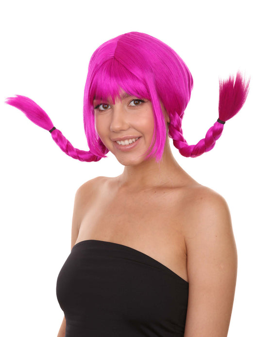 Wigs2you ハロウィン パーティー プレミアム レディース H-1644 簡単装着 とても快適 ピッピ ネオンパープル