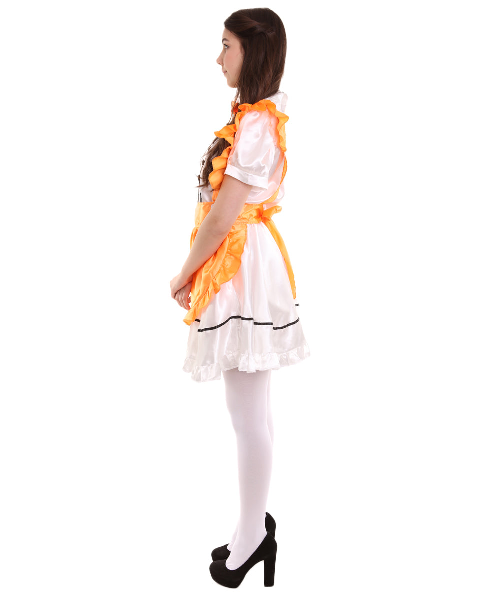 女性用 JCO-326_10 アニメ コスプレ フレンチメイド ファンシー ドレス オレンジ コスプレ コスチューム