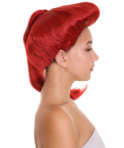 Wigs2you H-5234レディースミディアム長さマゼンタストレートポニーテールコスプレウィッグプレミアム通気性キャップレスキャップ