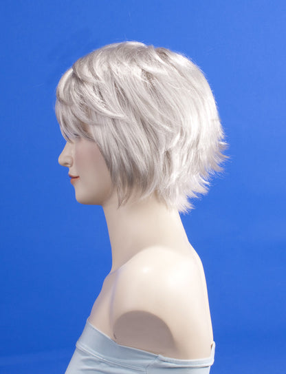 レディースファッション W-732 ショート C-シルバーグレー コスプレパーティーウィッグ