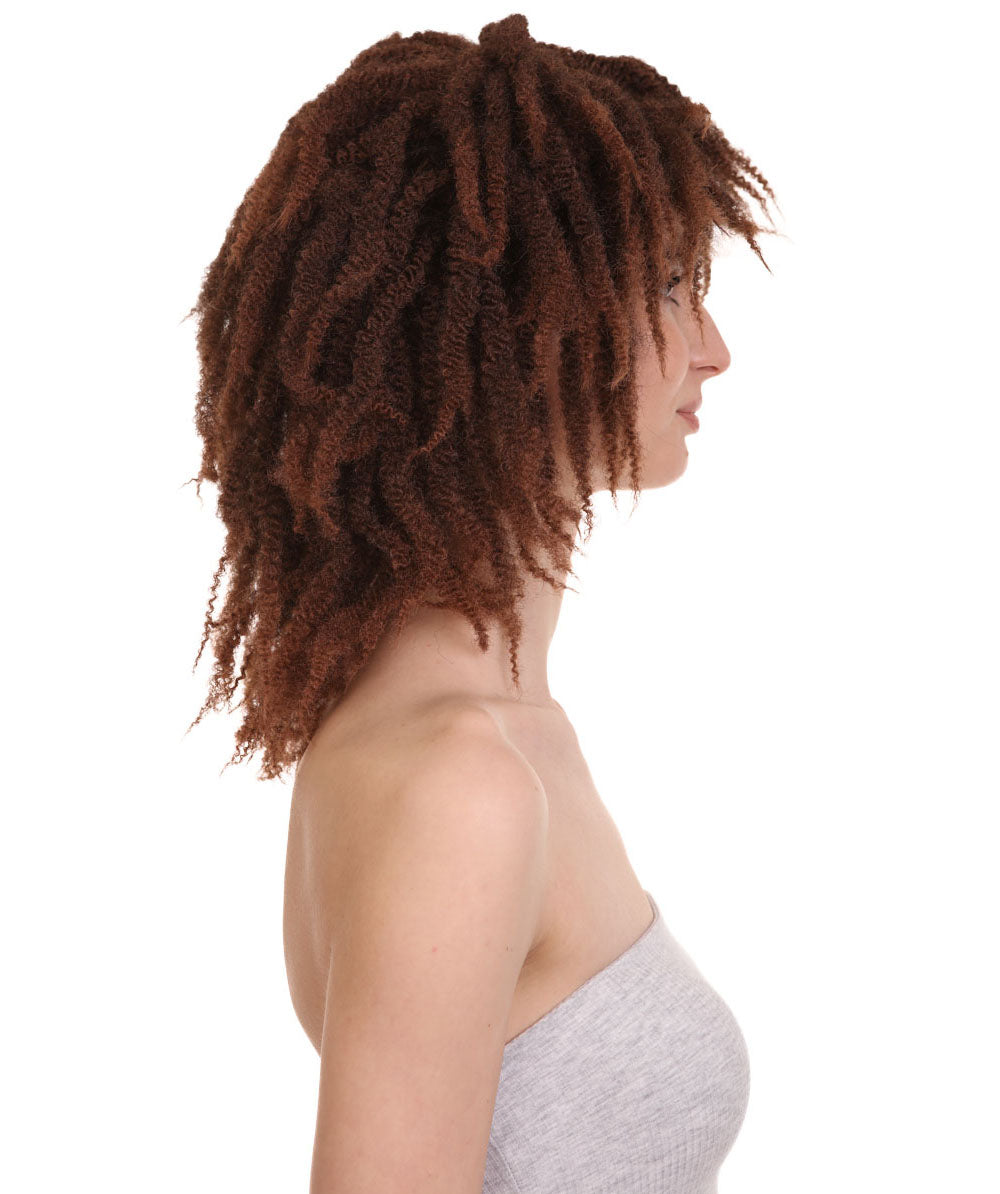 Wigs2youハロウィンパーティープレミアムレディースH-1962 美しい見た目のショートブラウンドレッドロックウィッグ