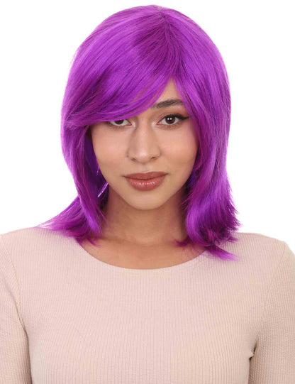 Wigs2you ハロウィン パーティー プレミアム H-1432 簡単に着用でき 快適なフィット感の女性ショート ネオン パープル ウィッグ
