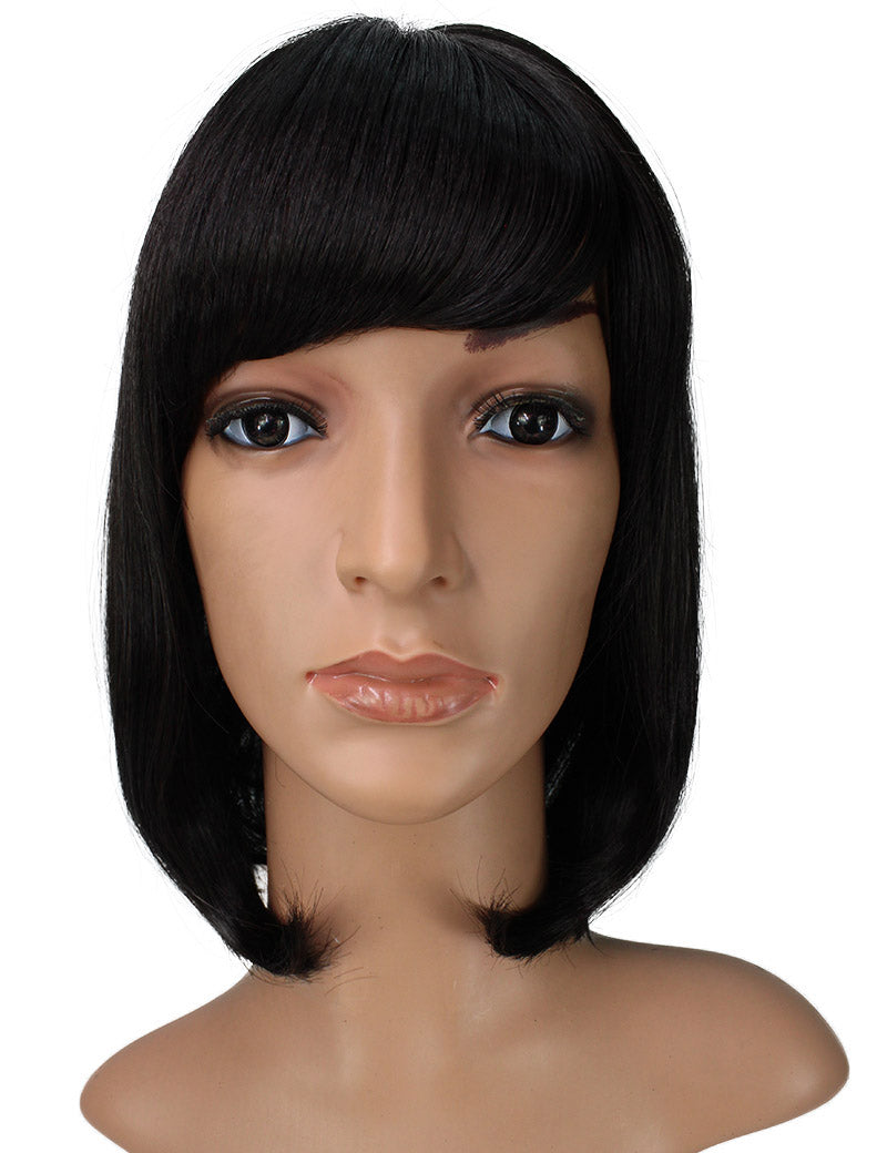 耐熱商品 | ミディアムウィッグ | 手触りのいいストレート+毛先の内巻きでキュートに | ウィッグネット付き W-546
