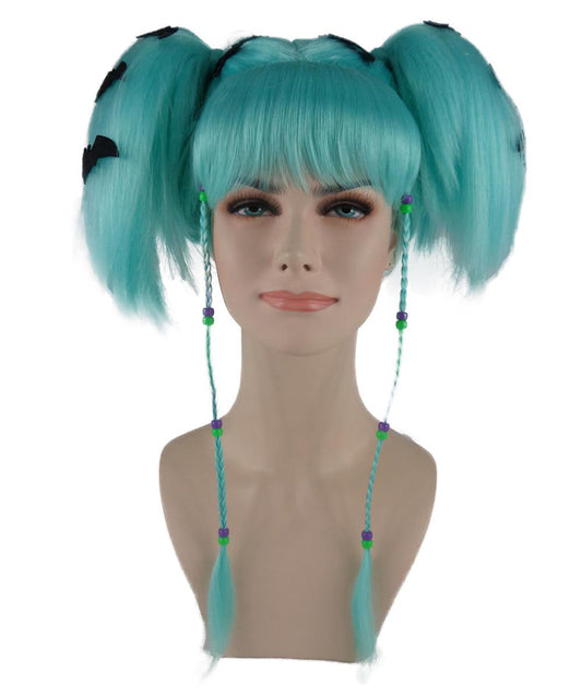 Wigs2you ハロウィンパーティープレミアム レディース H-704 バットエンジェルウィッグ ブルーレイク色