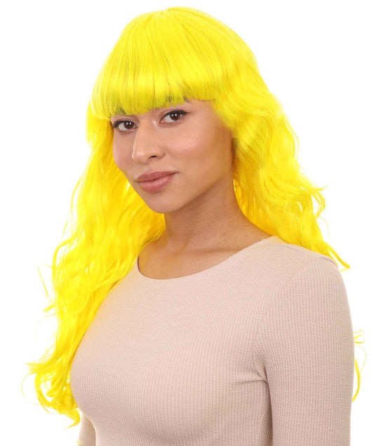 Wigs2you ハロウィンパーティープレミアム H-842 バットマン 女性ジョーカーウィッグ ネオンイエロー色