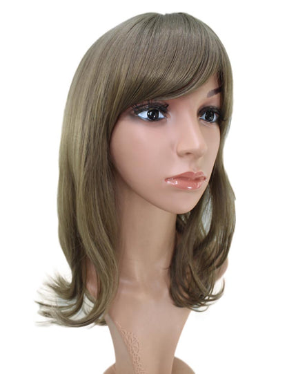 エアリーカールが可愛い！ふわふわヘアで柔らかな女の子に  耐熱です ウィッグネット付き W-537