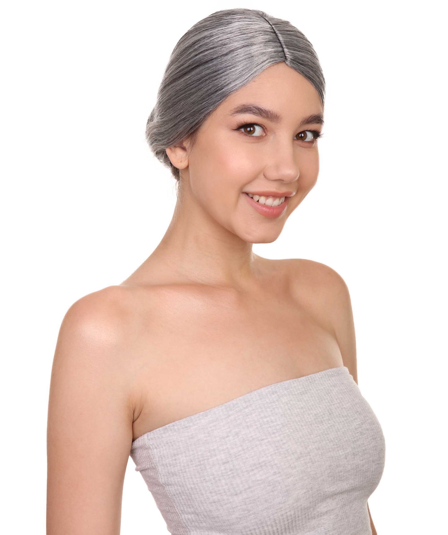 ハロウィンパーティー プレミアム 女性用 H-2552 グレーのおばあちゃん ウィッグ