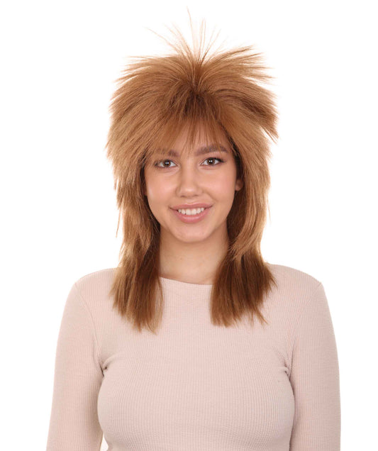 Wigs2you ハロウィン パーティー プレミアム H-1330 簡単に着用でき 快適なフィット感 80 年代女性 Lt ブラウン ロッカー スタイルウィッグ