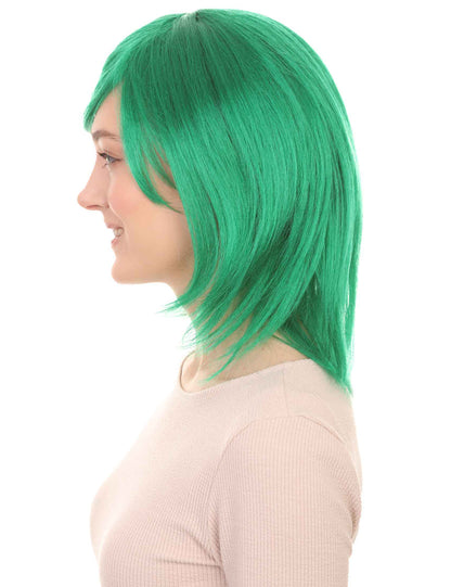 Wigs2you ハロウィン パーティー プレミアム H-1424 簡単に着用でき 快適なフィット感の女性ショート ダークグリーンウィッグ