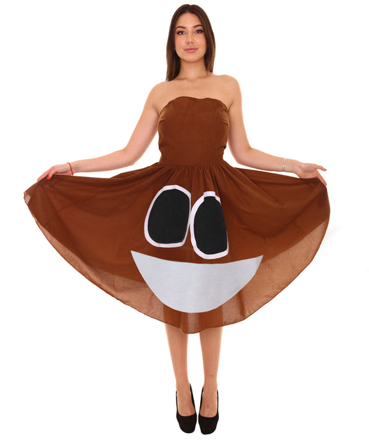 大人用ウィメンズ JCO-289 プー emoji ドレス ファニーコスチューム ブラウンのハロウィンコスチューム