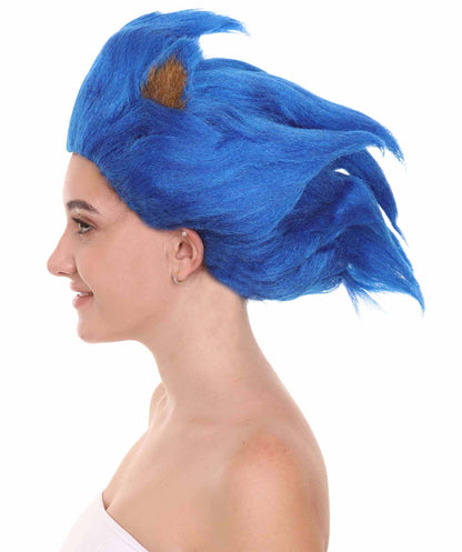 ハロウィンパーティープレミアム H-5243 女性用スパイキーブルーコスプレヘッジホッグウィッグ ブルー