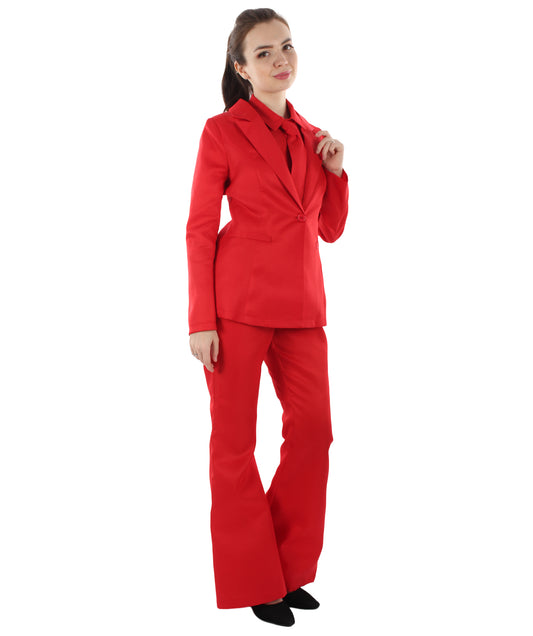 女性用 JCP-057_4 デラックス シンガー パーティー スーツ レッド コスプレ コスチューム