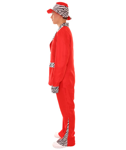 男性 JCP-174 のスウィートダディピンプビンテージコスチューム レッド ハロウィンコスチューム