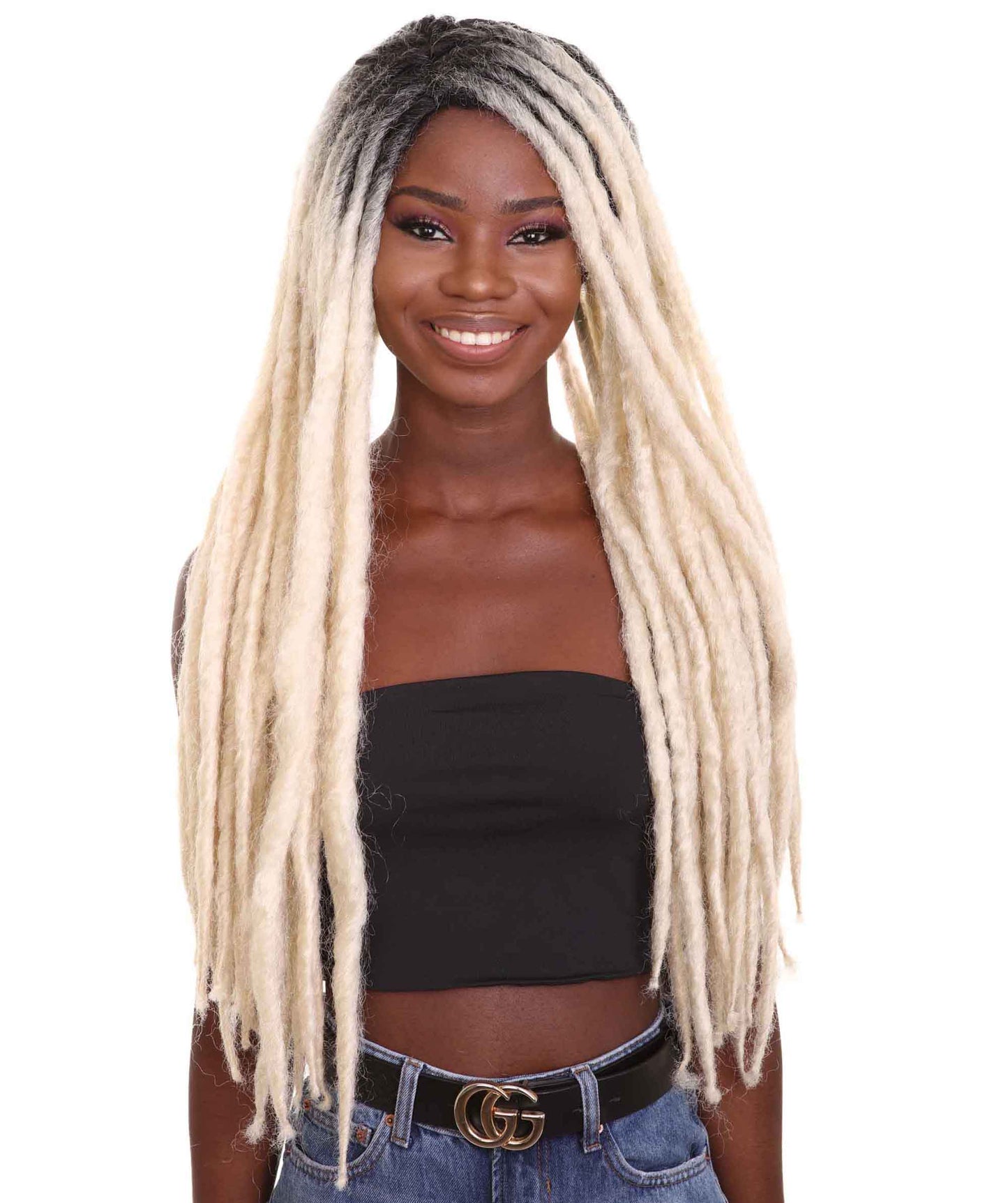 ハロウィンパーティープレミアム H-5262 女性用ロングドレッドロックウィッグ フクシャ