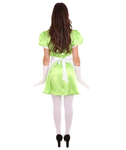 大人用女性の JCO-328_7 フレンチエプロンメイド制服 ライム コスプレコスチューム