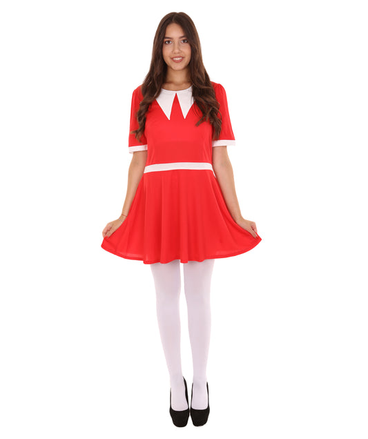 大人の女性用 JCO-349 孤児の少女コスチューム レッド＆ホワイト コスプレコスチューム