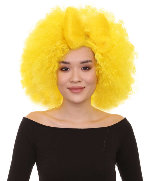 Wigs2you ハロウィン パーティー プレミアム レディース H-1237 着けやすい 快適なフィット感 イエロー アフロ スモール ボウウィッグ