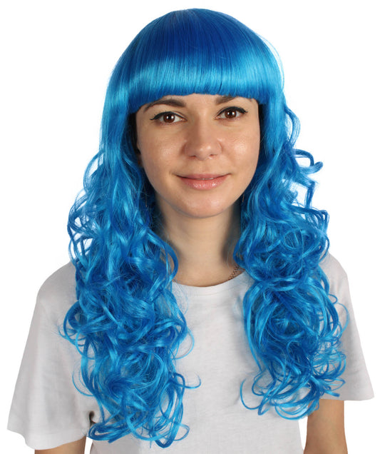 Wigs2you ハロウィン パーティー プレミアム H-818 バットマン 女性ジョーカー ウィッグ ロイヤルブルー色