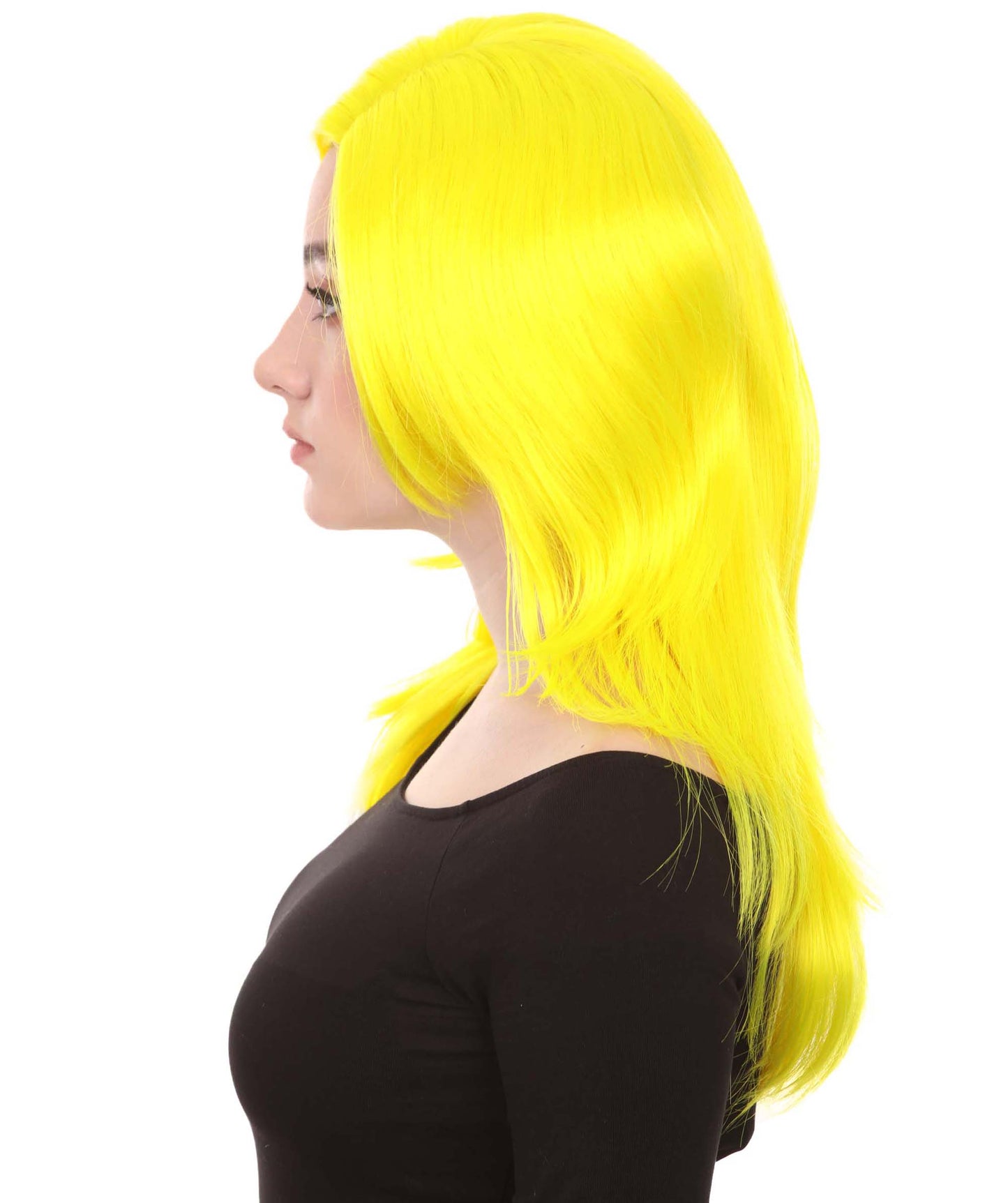 Wigs2you ハロウィンパーティープレミアム H-960 3レイヤーのパーティーガールウィッグ ネオンイエロー色
