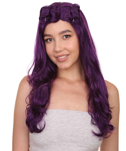 Wigs2you ハロウィンパーティープレミアムレディース H-1721 着け心地が良い とても快適 80年代ビューティーガール バイオレットカールウィッグ