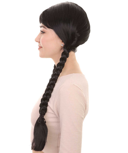 大人の女性用ダッチガールブラックウィッグ H-3633 ハロウィンに最適 難燃性シンセティックファイバー