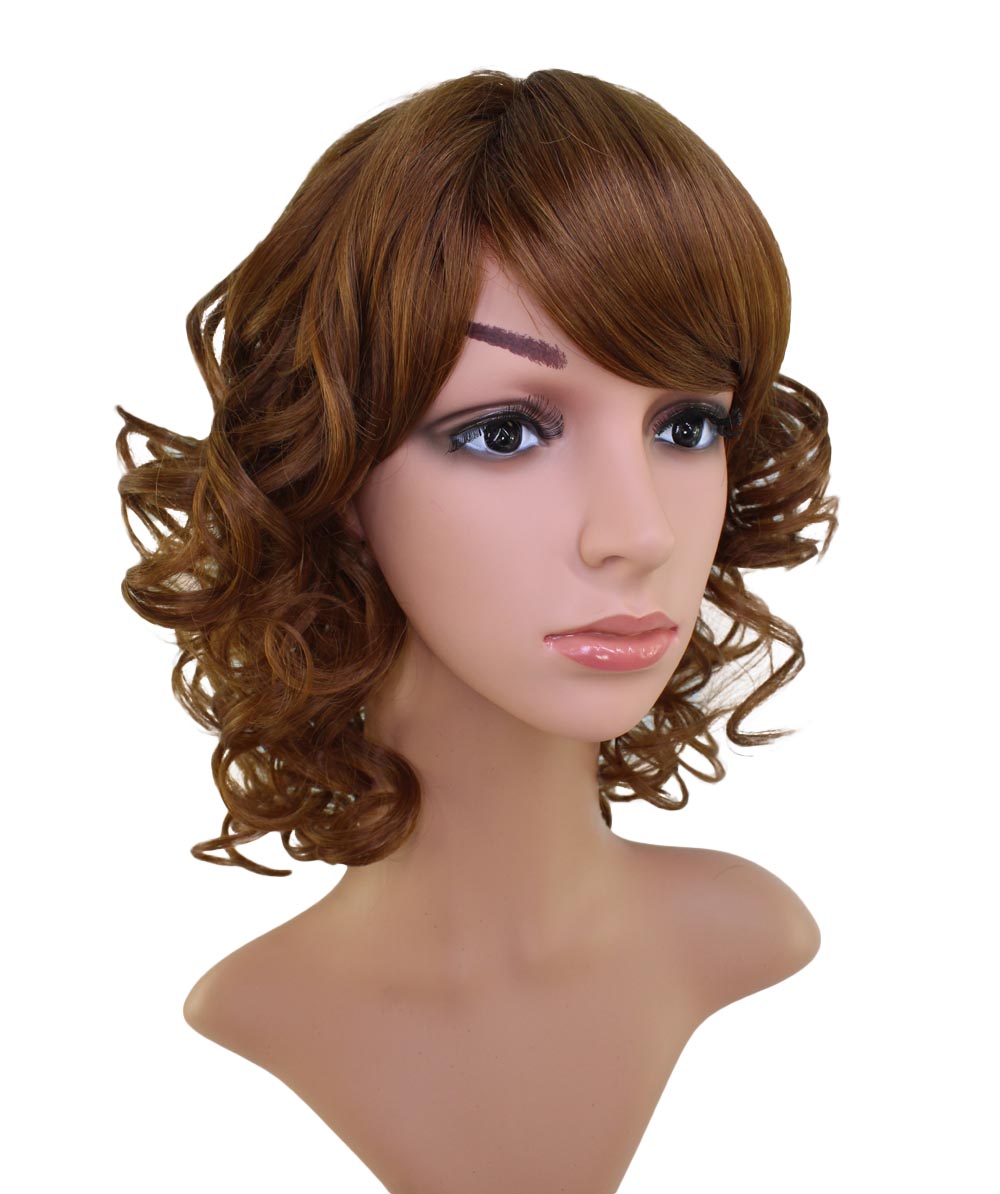 耐熱商品 | ミディアムウィッグ | 存在感のある立体ウェーブを使ったバランス重視なスタイルです | ウィッグネット付き W-757