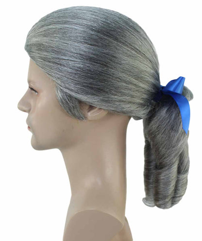 男性用「くるみ割り人形」スウィーツキャバリアコロニアルブルーレースグレーウィッグ H-4319 プレミアム通気性キャップレスキャップ