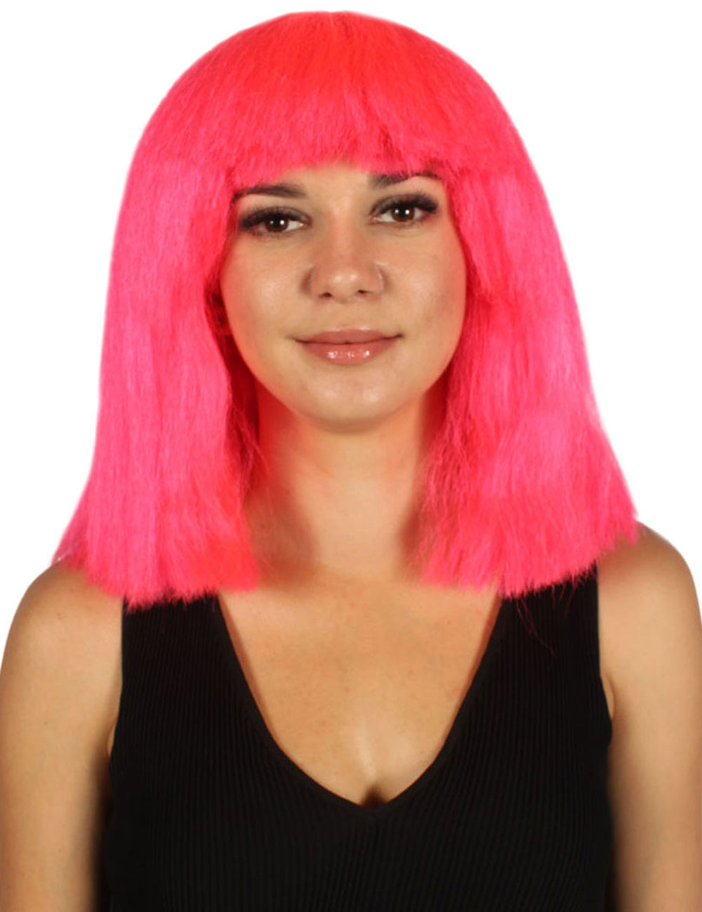 Wigs2you ハロウィンパーティープレミアムレディース H-1527 美しいルックを手に入れよう！ポップスターネオンピンクウィッグ