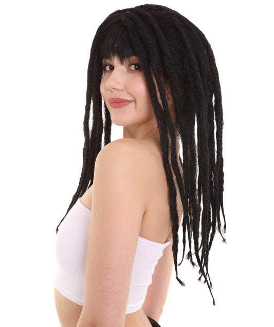 ハロウィンパーティ プレミアムレディース H-5032 ロングブラック ドレッドロックウィッグ