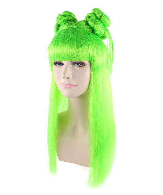 Wigs2you ハロウィン パーティー プレミアム レディース H-1201 快適なフィット感のライム アジアン プリンセス ウィッグ