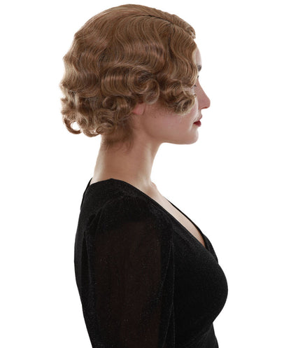 大人の女性用ブロンド波状トレンディなローリング20'sウィッグ H-5271 プレミアムハロウィンパーティーウィッグコレクション