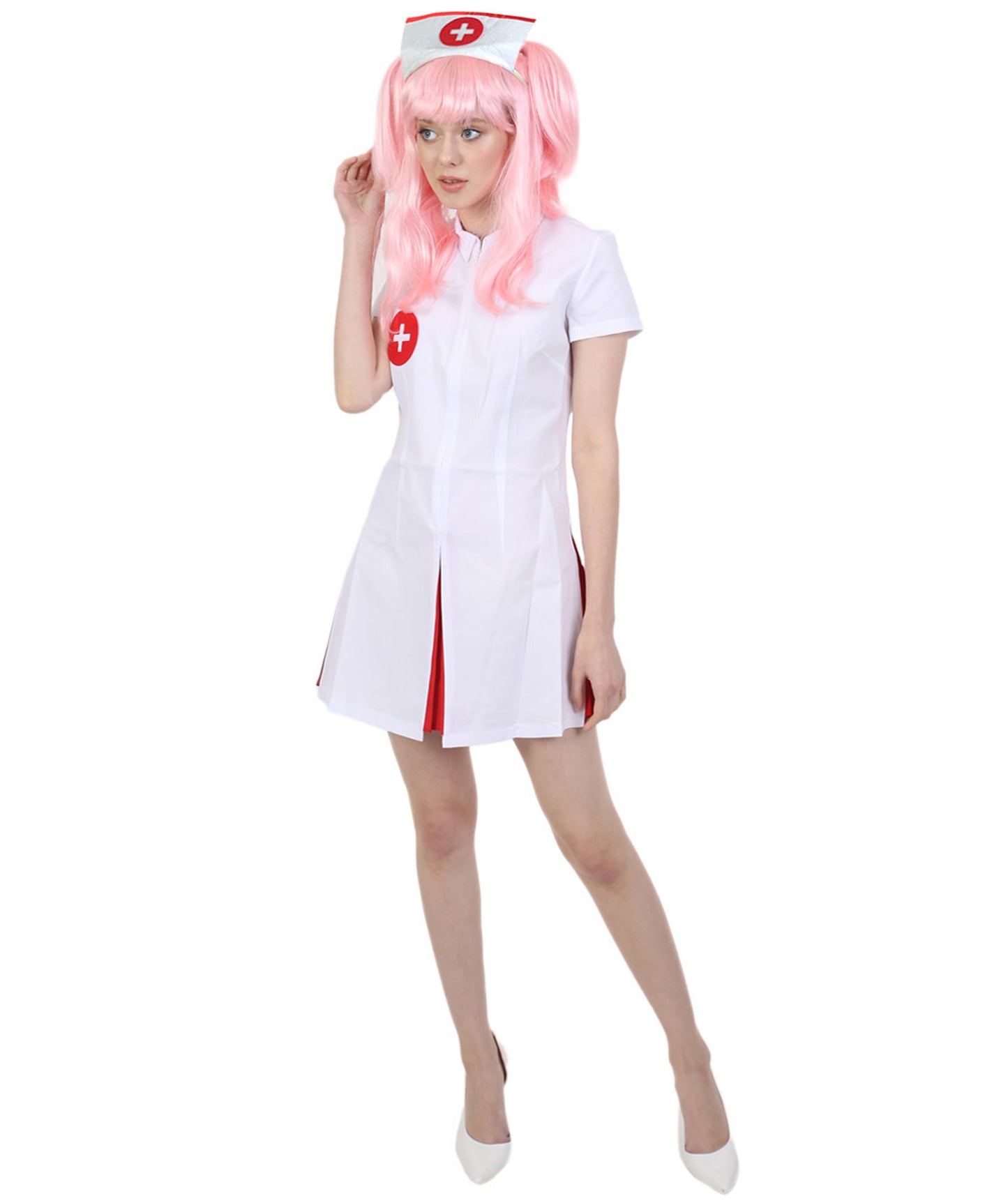 大人の女性用 JCO-003 "あーん" セクシーな看護師の役割プレイコスチューム 白のコスプレハロウィンコスチューム