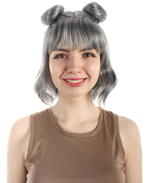 大人の女性用ショートダブルバンスペースギャラクシーウィッグ グレー H-5376_25 女子会とグループコスチューム用ヘア
