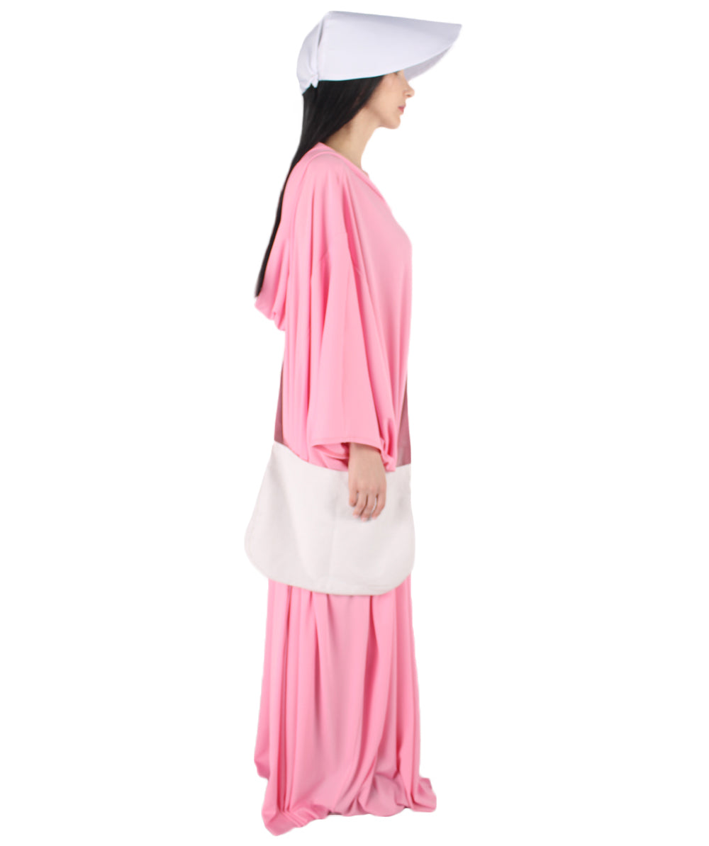 女性用 JCP-068_7 ピンク ローブ ハンドメイド コスプレ衣装とバッグ ボンネット付き