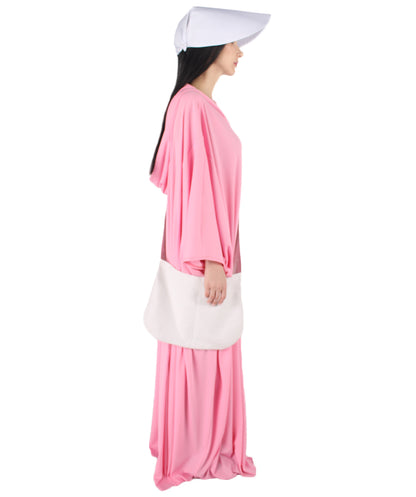 女性用 JCP-068_7 ピンク ローブ ハンドメイド コスプレ衣装とバッグ ボンネット付き