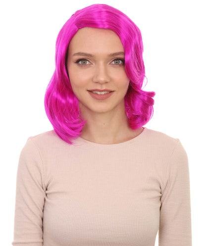 Wigs2you ハロウィン パーティー プレミアム レディース H-1155 とても快適なネオン フューシャ カーリー レディ ウィッグ