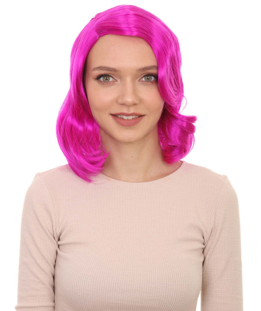 Wigs2you ハロウィン パーティー プレミアム レディース H-1155 とても快適なネオン フューシャ カーリー レディ ウィッグ