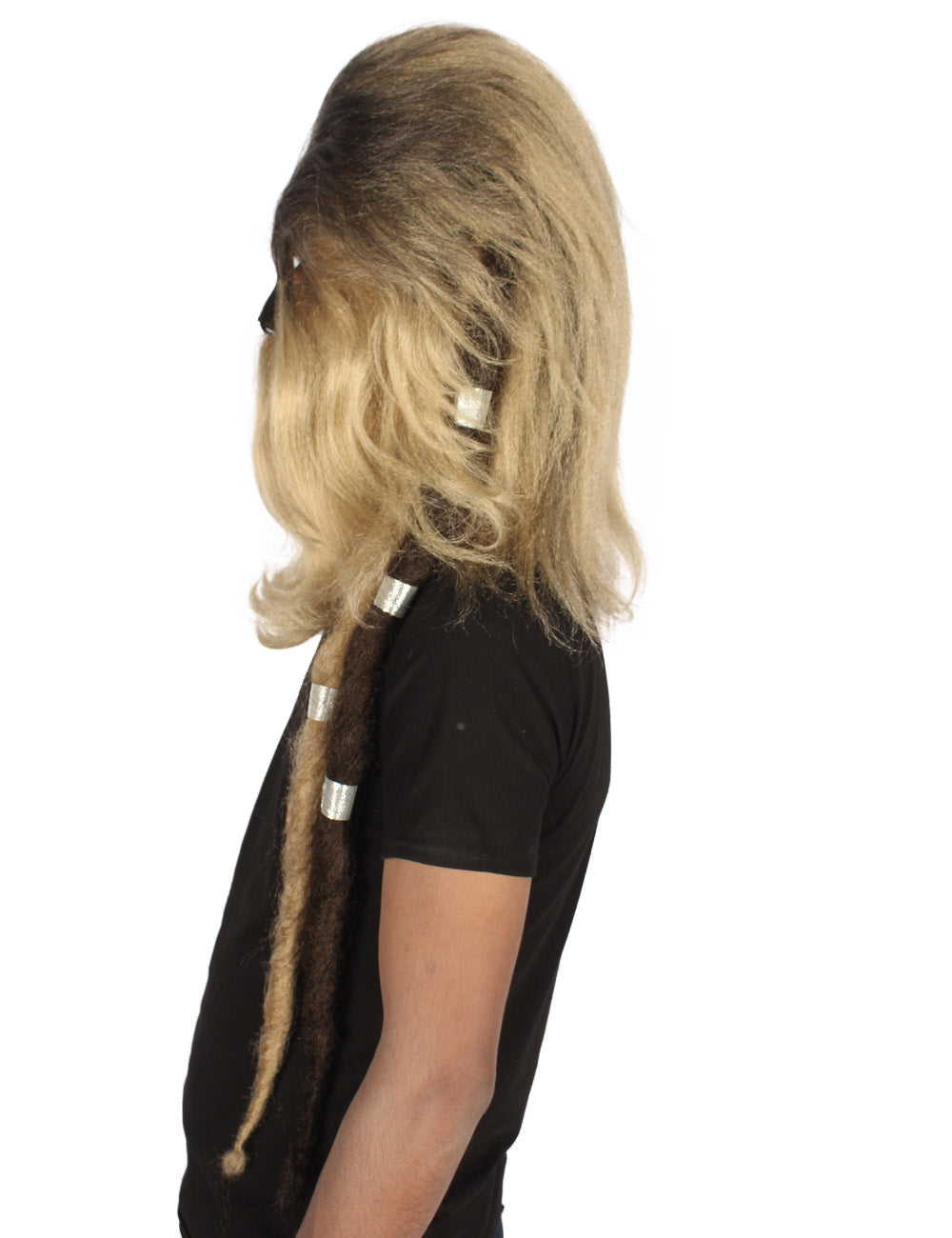 ハロウィンパーティ プレミアムメンズ H-5550 長いヘアリー エルダーウォリアーエイプ ミリタリーリーダー レジスタンスファイター ブラウン コスプレウィッグ & マスク