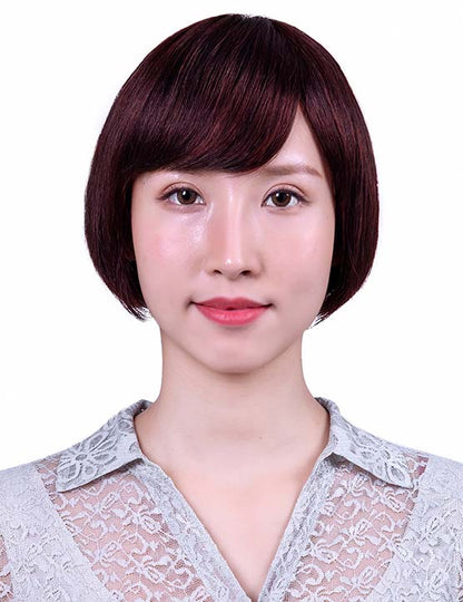 30歳〜40歳 若者の短い HT-022 100% ヒューマンヘア ナチュラルエレガンス ハンドタイド ヒューマンヘア束