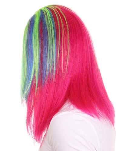 ハロウィンパーティ プレミアム 男性用 H-4413 6ix9ine ダニエル・ヘルナンデス レインボーロングストレートウィッグ