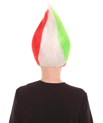 ユニセックス H-1555 イタリア フラッグ トロール ウィッグ コレクション スポーツ ウィッグ プレミアム通気性キャップレスキャップ